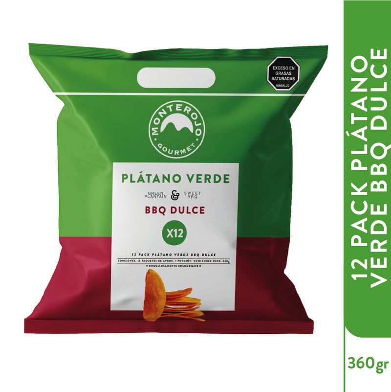 12 Pack Plátanos Verde Bbq Dulce 360gr