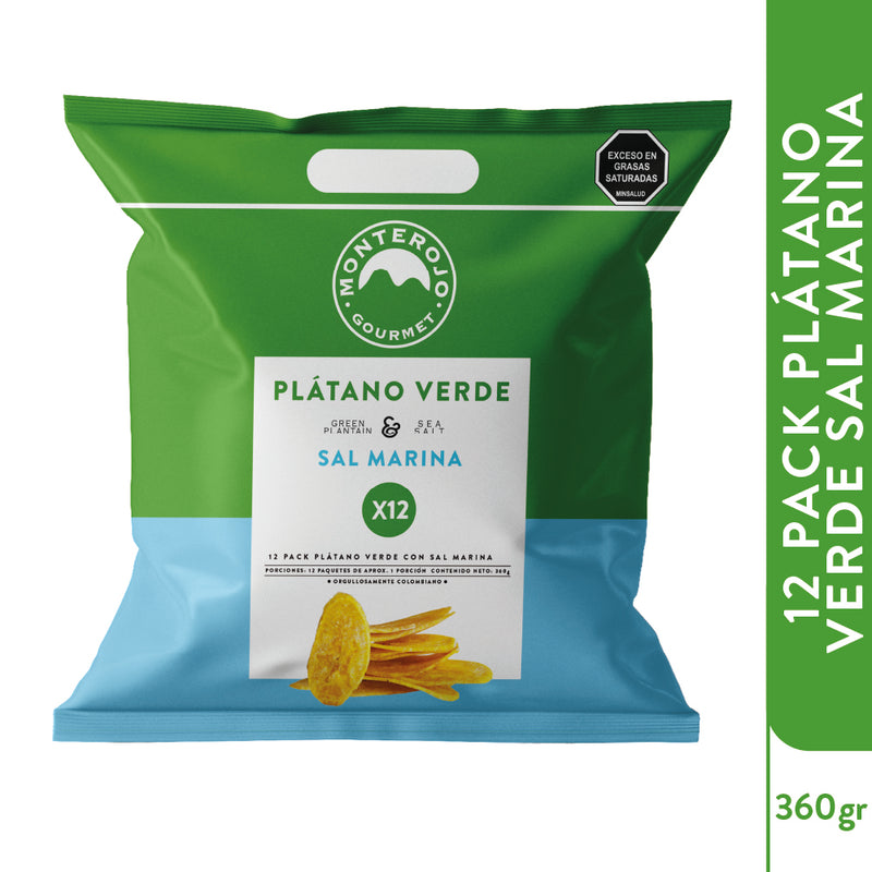 12 Pack Plátanos Verde Sal Marina 360gr