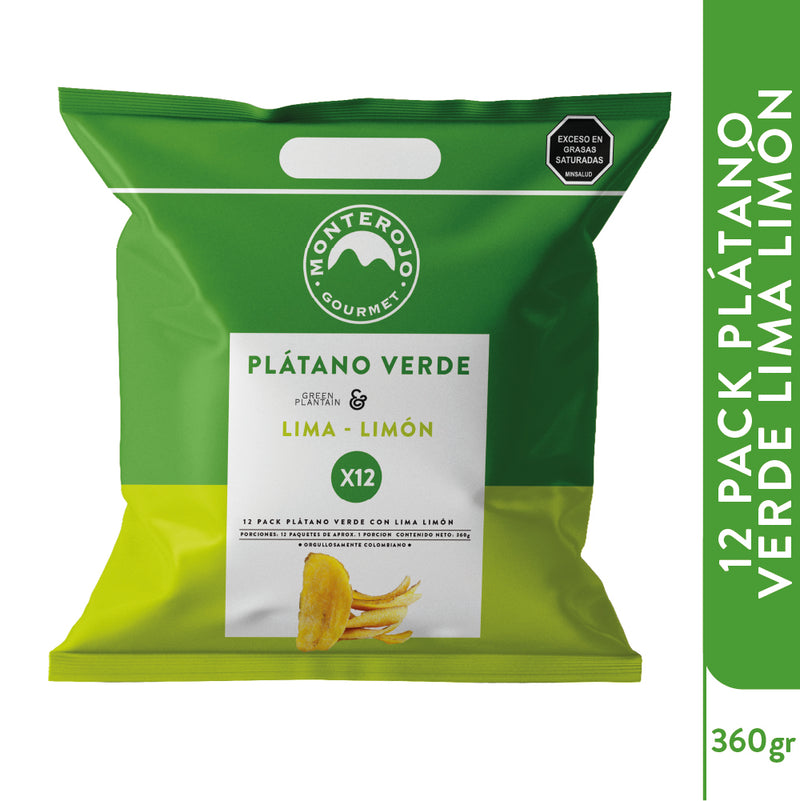 12 Pack Plátanos Verde Lima Limon 360gr