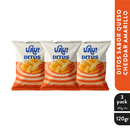 3 Pack UAU Ditos Sabor Queso Cheddar Amarillo 120gr
