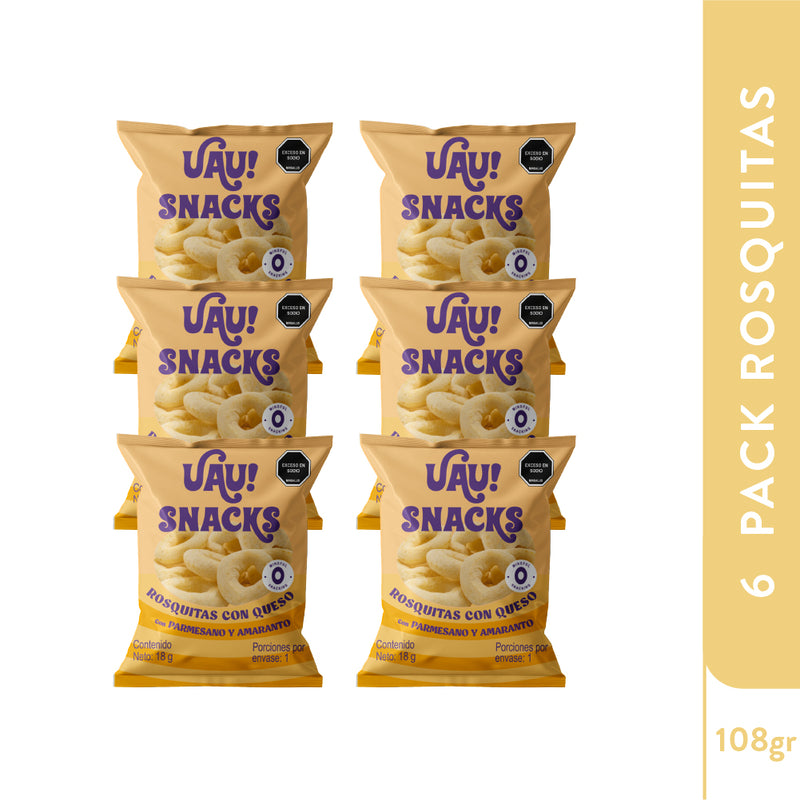 UAU! 6 Pack Rosquitas Parmesano & Amaranto 144gr