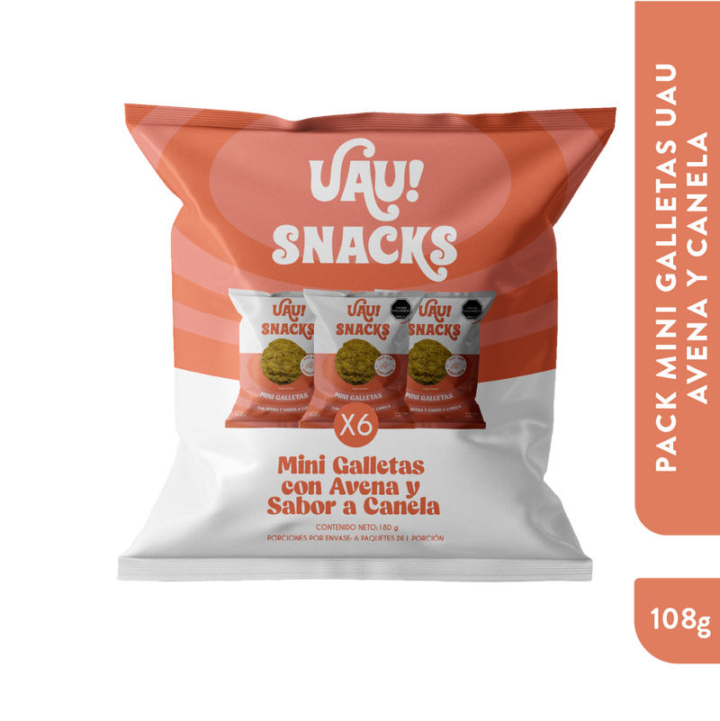 6 Pack mini galletas sabor Canela 180gr