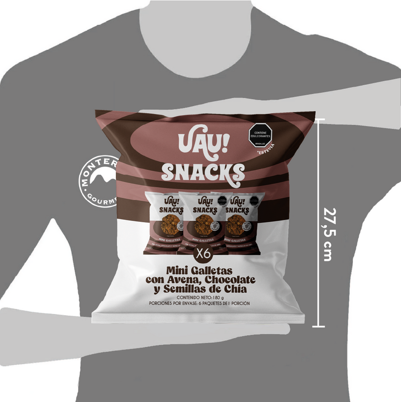 6 Pack mini galletas sabor Chocolate 180gr