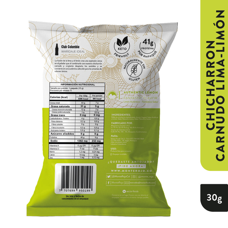 3 Pack Chicharrón Carnudos Lima limón 270gr