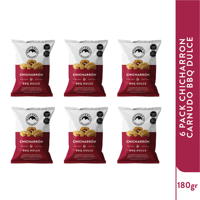 6 Pack Chicharrón Carnudo BBQ Dulce 180gr