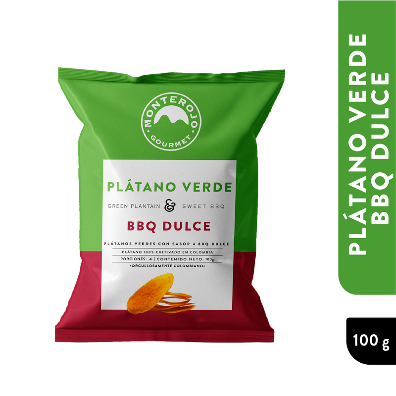 1 Pack Plátano Verde Bbq Dulce 100 gr