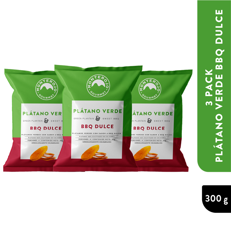 3 Pack Plátano Verde Bbq Dulce 300gr