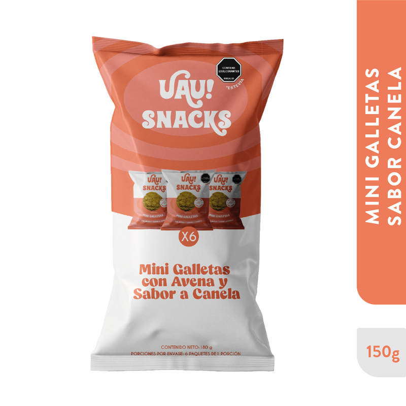 6 Pack mini galletas sabor Canela 180gr