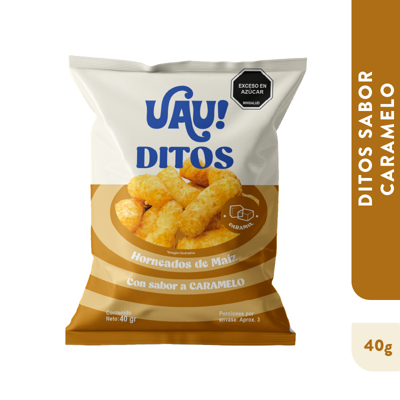 1 Pack UAU Ditos sabor caramelo  40gr