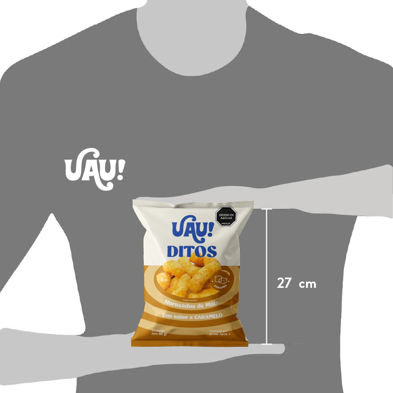 1 Pack UAU Ditos sabor caramelo  40gr