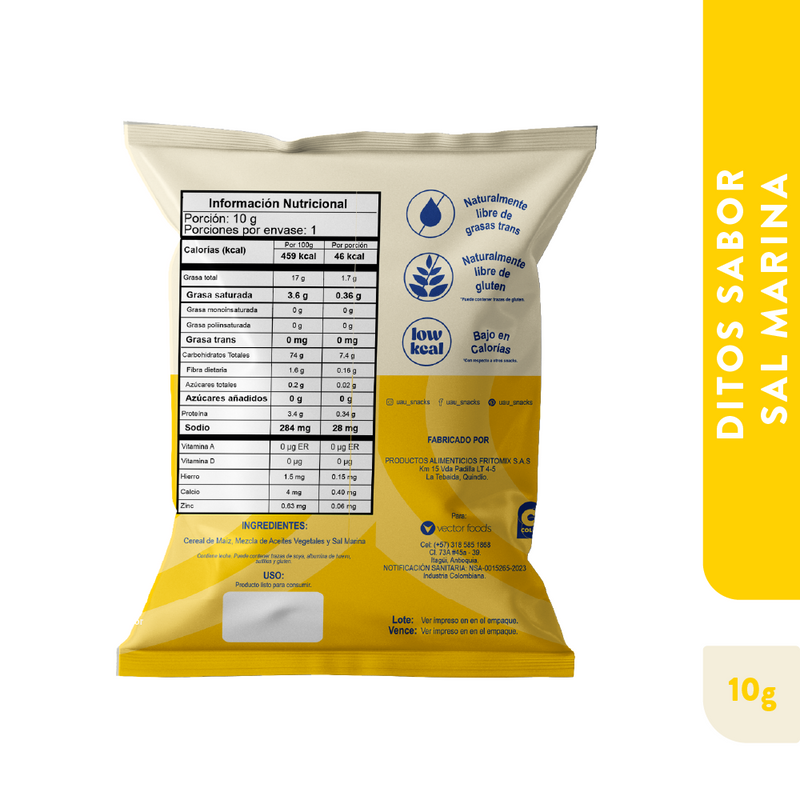 6 Pack UAU Ditos con Sal Marina 60gr