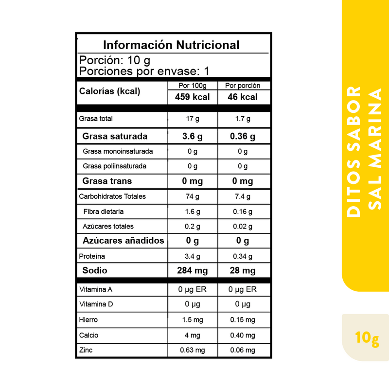 6 Pack UAU Ditos con Sal Marina 60gr