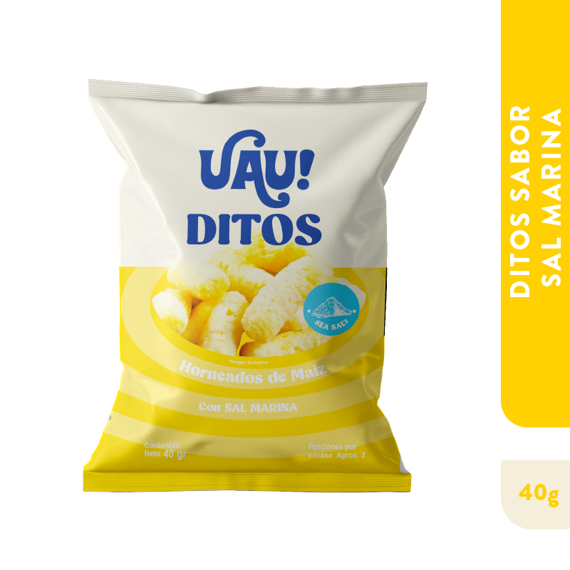 1 Pack UAU Ditos con Sal Marina 40gr