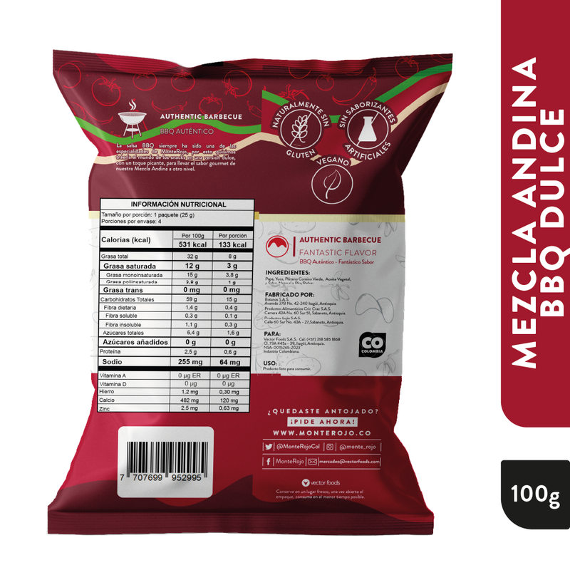 1 Pack Mezcla Andina BBQ Dulce 100 gr