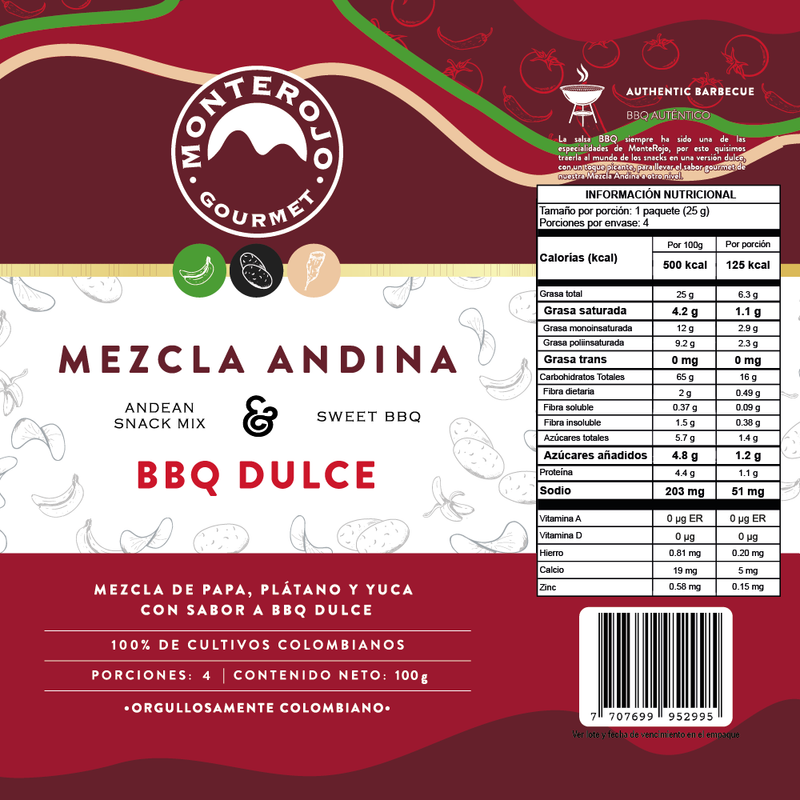 1 Pack Mezcla Andina BBQ Dulce 100 gr