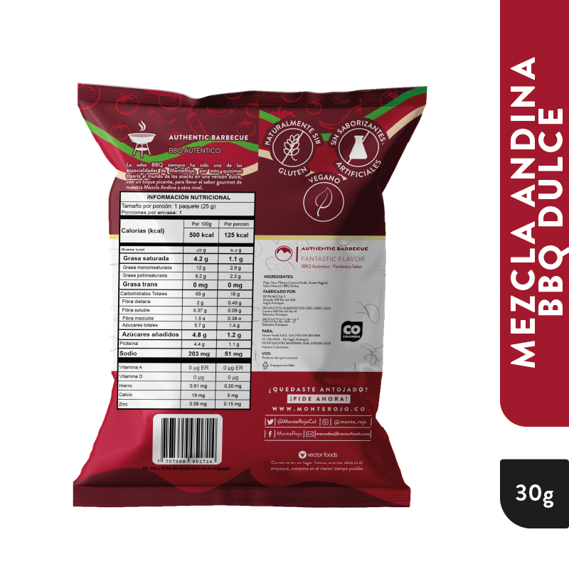 6 Pack Papas Mezcla BBQ Dulce 180 gr