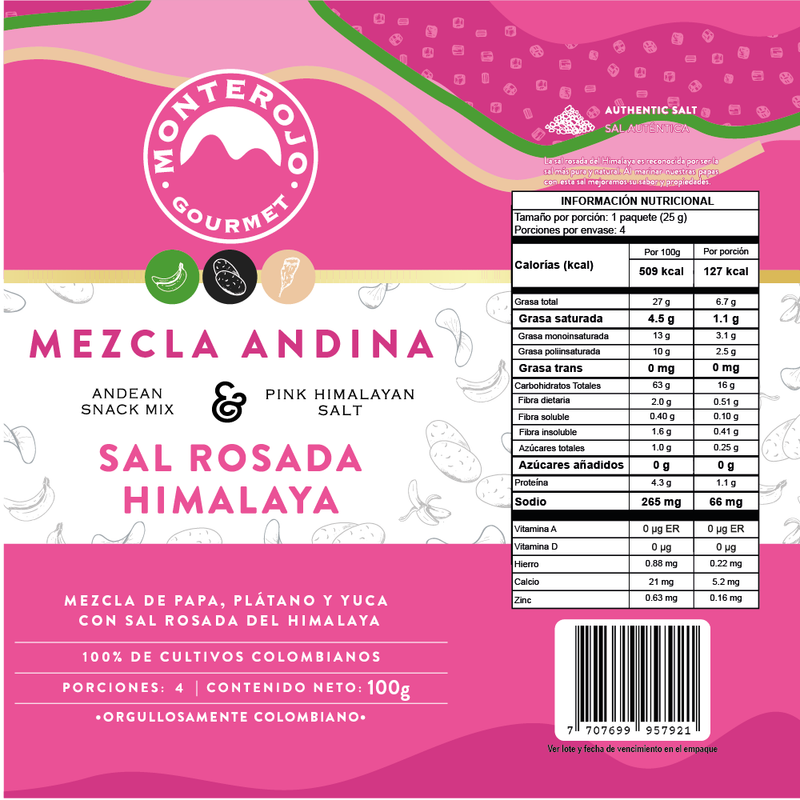 1 Pack Mezcla Andina Sal Rosada 100 gr MonteRojo