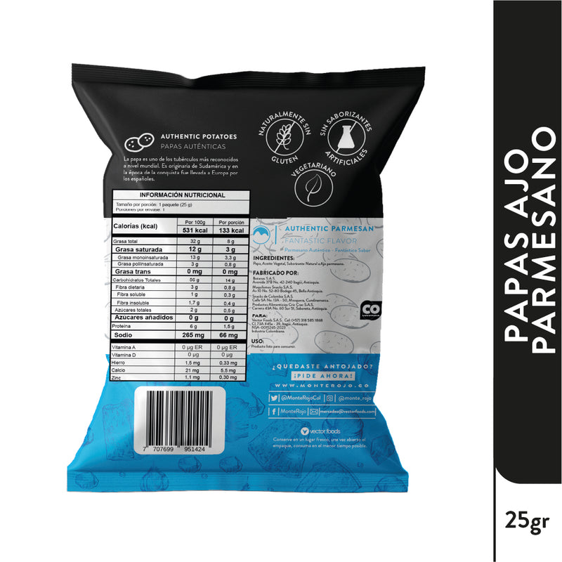 Six Pack Papas Ajo Parmesano 150 gr