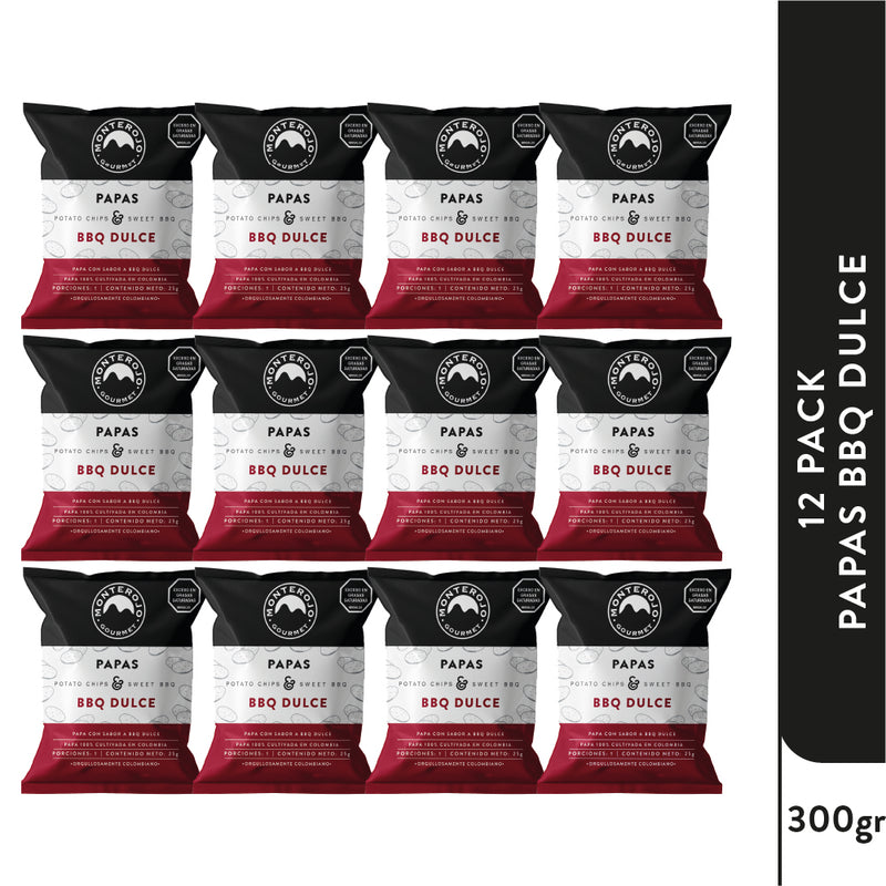 12 Pack Papas BBQ Dulce 300gr