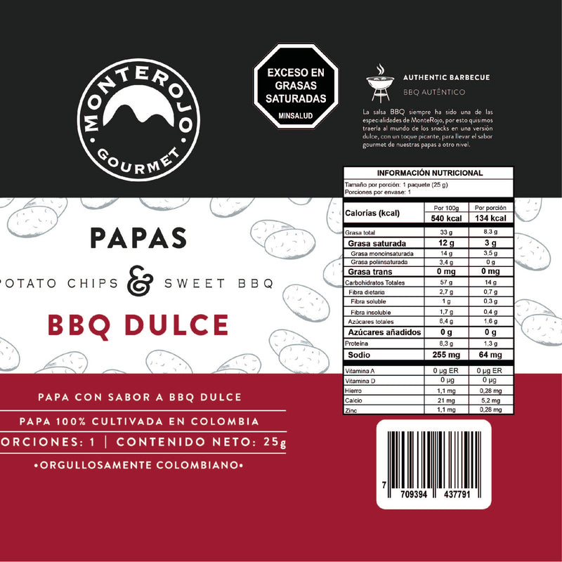 12 Pack Papas BBQ Dulce 300gr