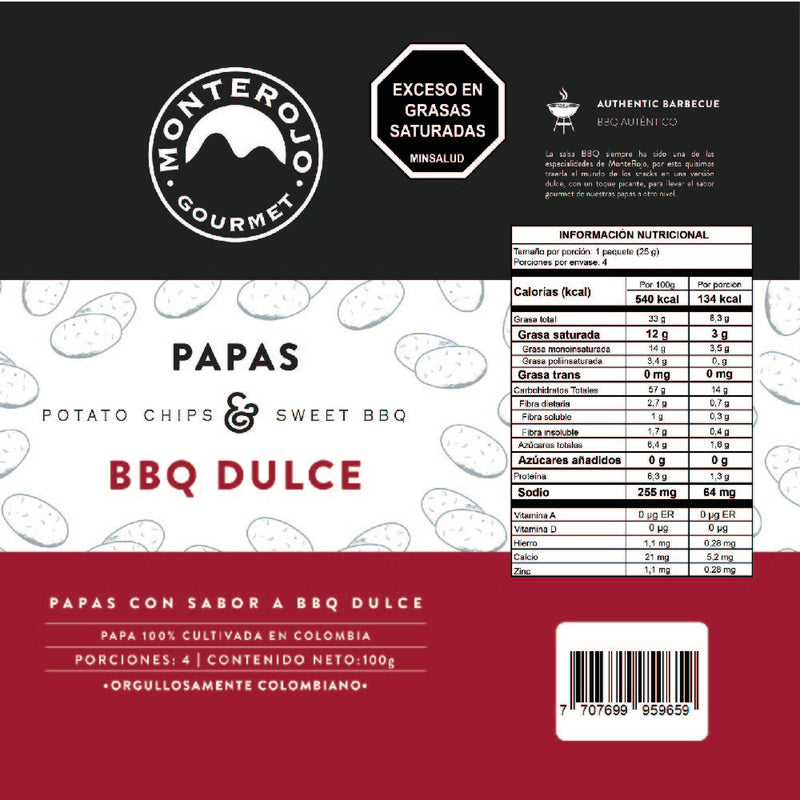 3 Pack Papas BBQ Dulce 300 gr