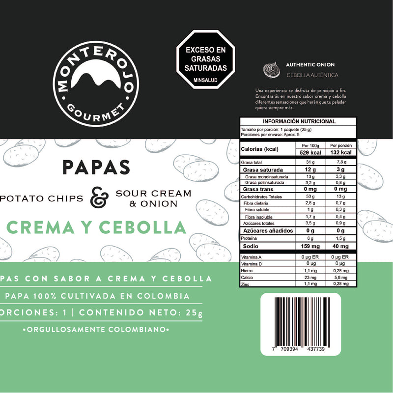 Six Pack Papas Crema y Cebolla 150gr