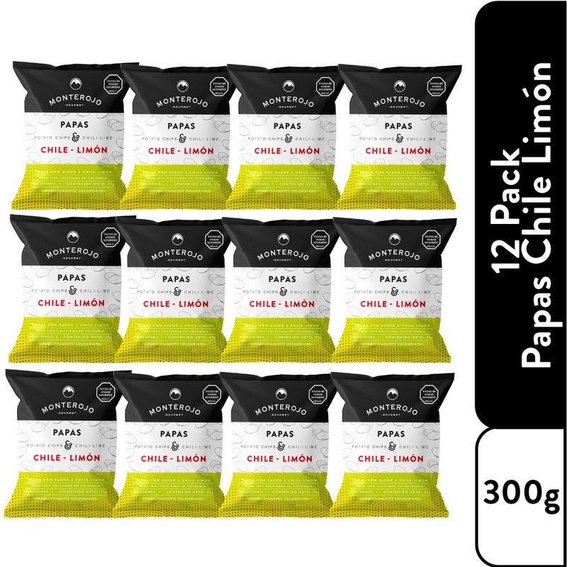 12 Pack Papas Chile Limón 300gr
