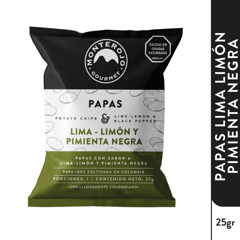 12 Pack Papas Lima Limón y pimienta negra 300gr