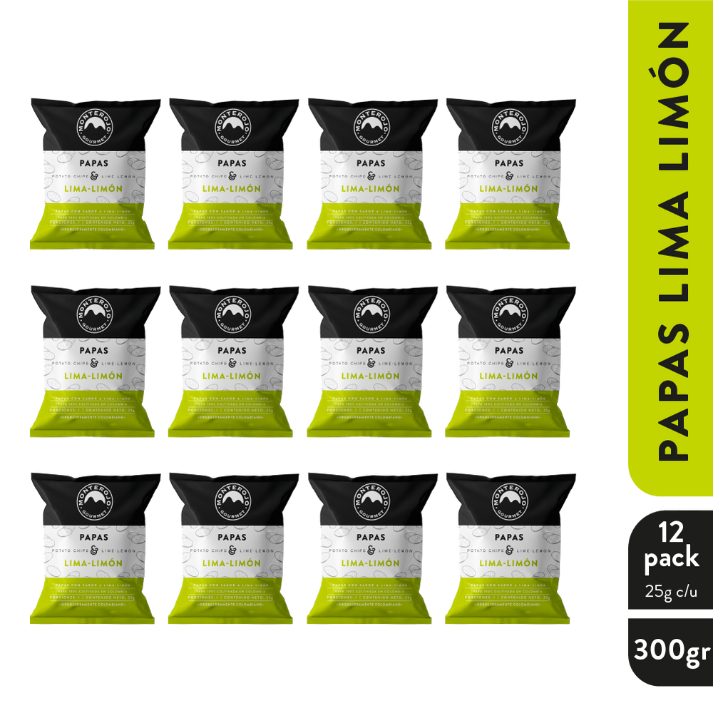 12 Pack Papas Sabor Lima Limón | MonteRojo