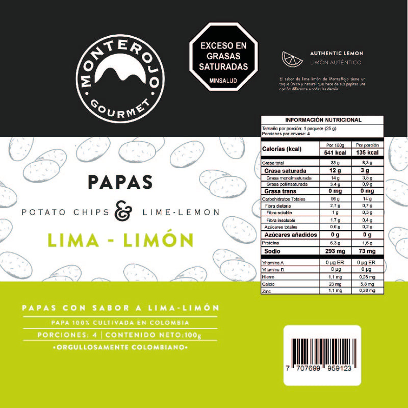 3 Pack Papas Lima Limón 300 gr