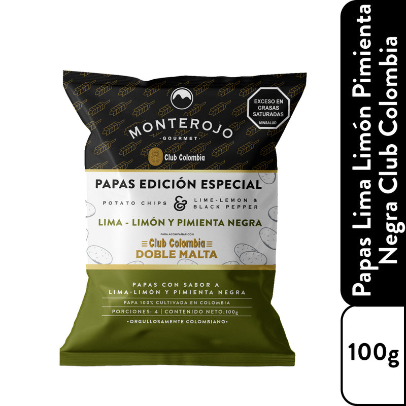1 Pack Papas Lima Limón y Pimienta Negra 100 gr