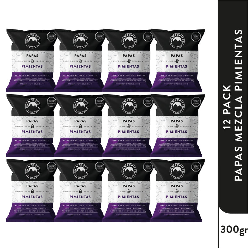 12 Pack Papas Mezcla Pimienta 300 gr