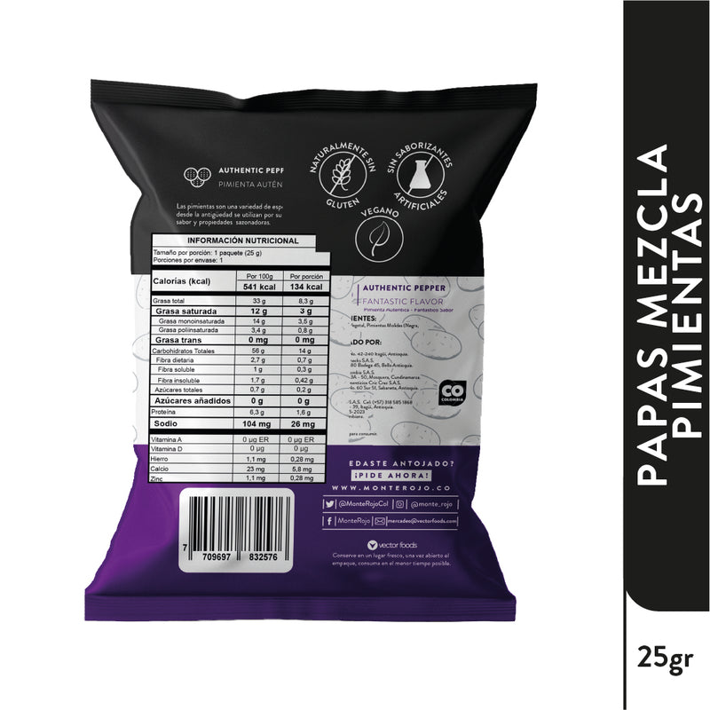 12 Pack Papas Mezcla Pimienta 300 gr