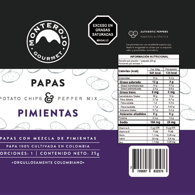 12 Pack Papas Mezcla Pimienta 300 gr