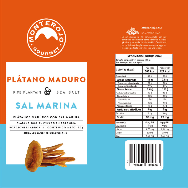 12 Pack Plátano Maduro Sal Marina 360 gr