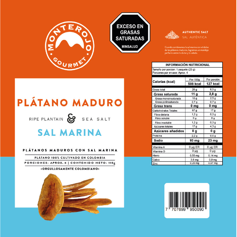 3 Pack Plátano Maduro Sal Marina 330 gr