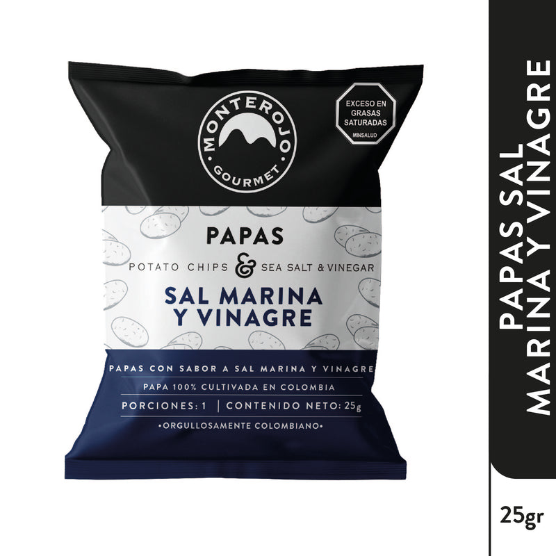 Six Pack Papas Sal marina y vinagre 150 gr