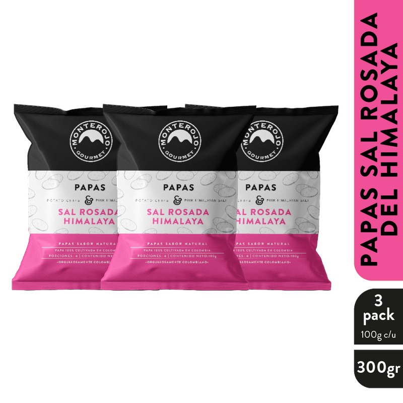 3 Pack Papas Sal Rosada del Himalaya 300gr