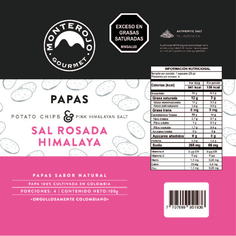 1 Pack Papas Sal Rosada 100 gr