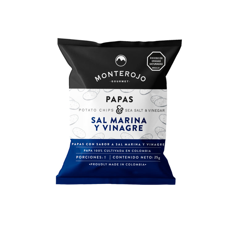 Six Pack Papas Sal Marina y Vinagre 150 gr