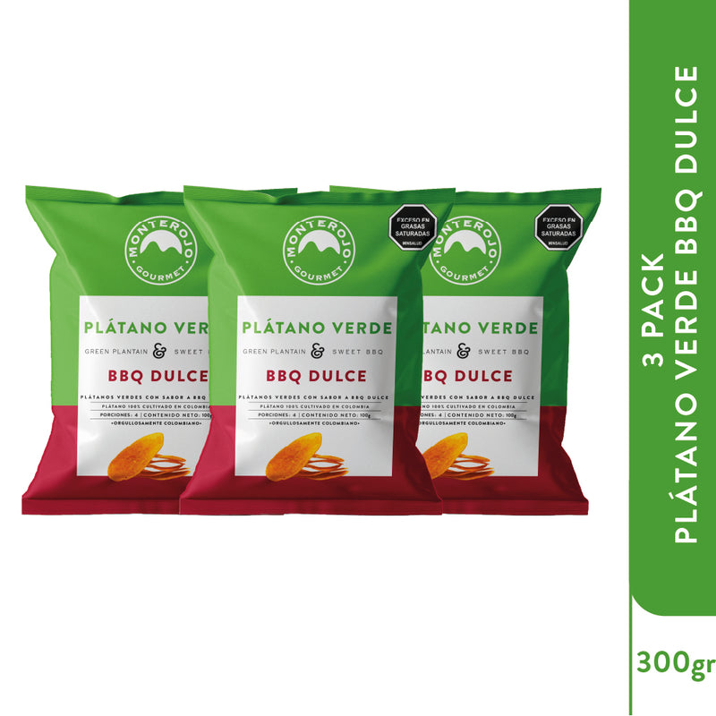 3 Pack Plátano Verde Bbq Dulce 300gr