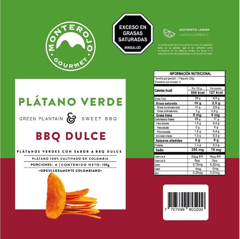 3 Pack Plátano Verde Bbq Dulce 300gr