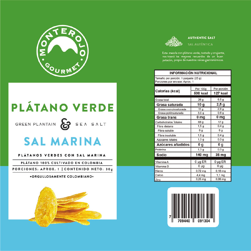 12 Pack Plátano Verde Sal Marina 360gr