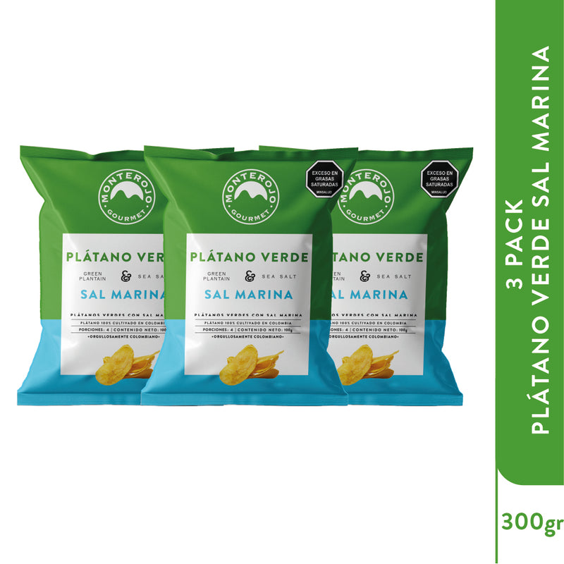 3 Pack Plátano Verde Sal Marina 330gr