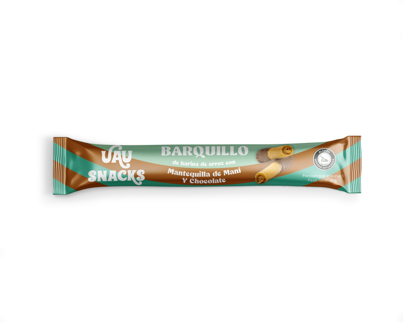 UAU! 12 Pack Barquillos de Chocolate y Mantequilla de Maní