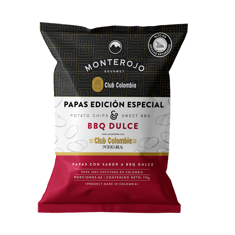 Papas BBQ Dulce Club Colombia 115gr