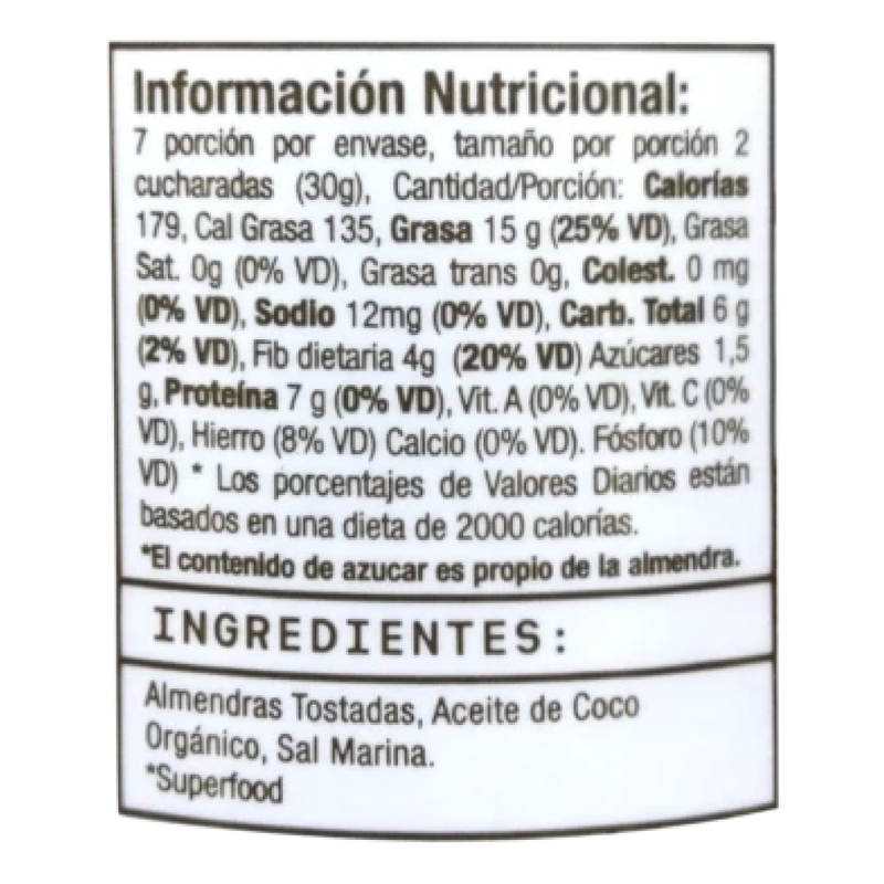 VF Aliados - Crema de Almendras Natural 210gr